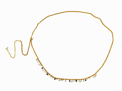 Golden Belly Chain with Pearl and Colour Beads