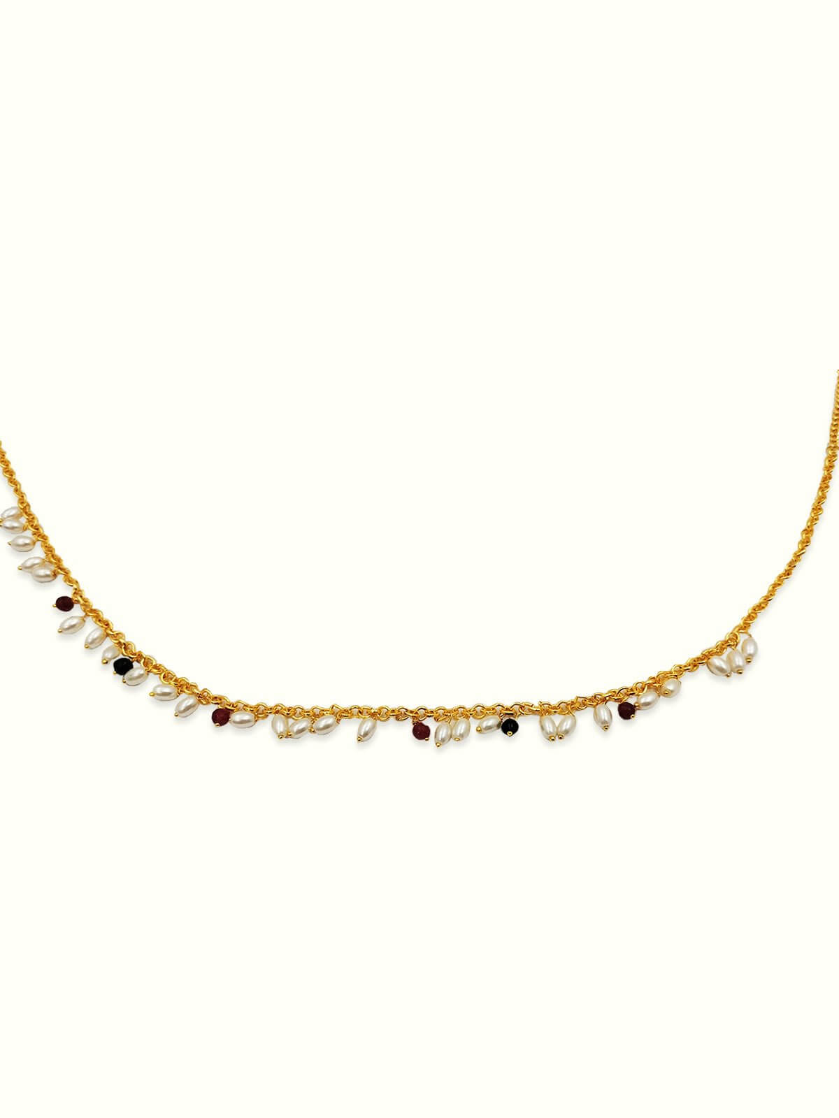 Golden Belly Chain with Pearl and Colour Beads