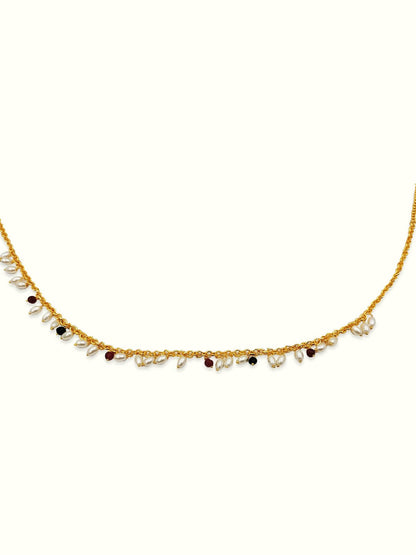 Golden Belly Chain with Pearl and Colour Beads
