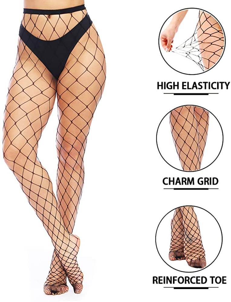 Black High Waist Stretchable Fishnet Stockings