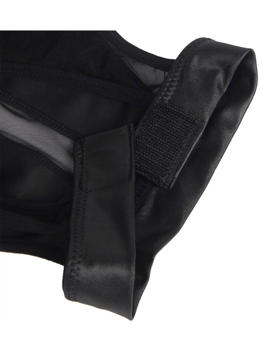 Sexy Black Faux Leather Hot Wife Dress