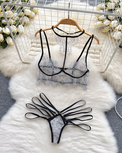 Fleur Noir Strappy Lace Lingerie