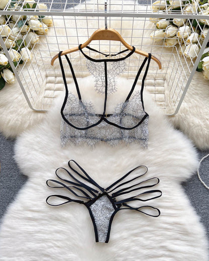 Fleur Noir Strappy Lace Lingerie
