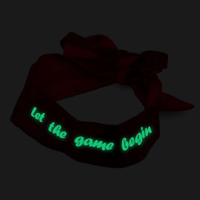 Let the Game Begin Glow In The Dark  Eye Mask & Adjustable Satin Blindfold