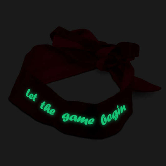 Let the Game Begin Glow In The Dark  Eye Mask & Adjustable Satin Blindfold
