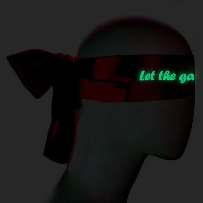 Let the Game Begin Glow In The Dark  Eye Mask & Adjustable Satin Blindfold