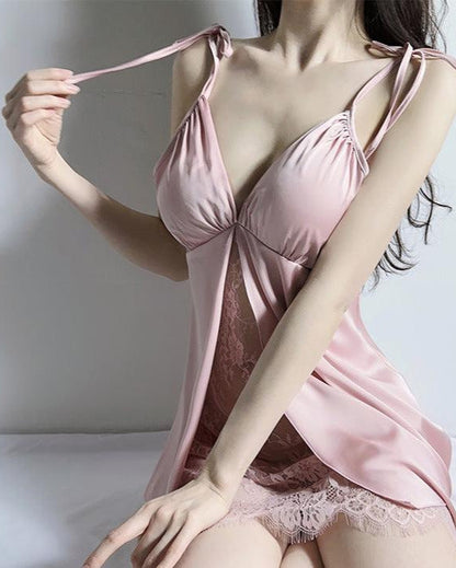 Rosy Hues Lace Babydoll Lingerie
