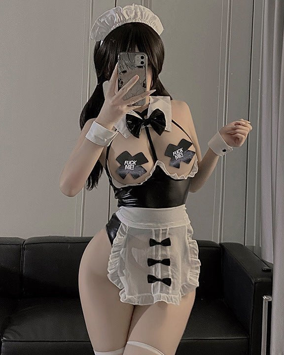 French Maid Roleplay Mesh Lingerie