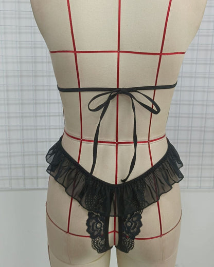 Rosette Ruffle Allure Plus Size Lace Lingerie