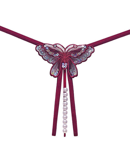 Jeweled Butterfly Charm Panty Lace Lingerie
