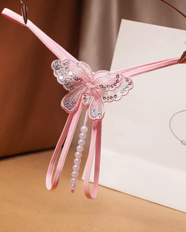 Jeweled Butterfly Charm Panty Lace Lingerie