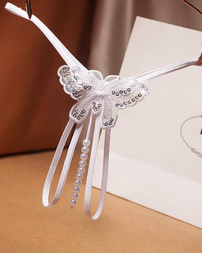 Jeweled Butterfly Charm Panty Lace Lingerie