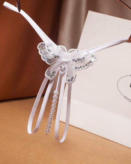 Jeweled Butterfly Charm Panty Lace Lingerie
