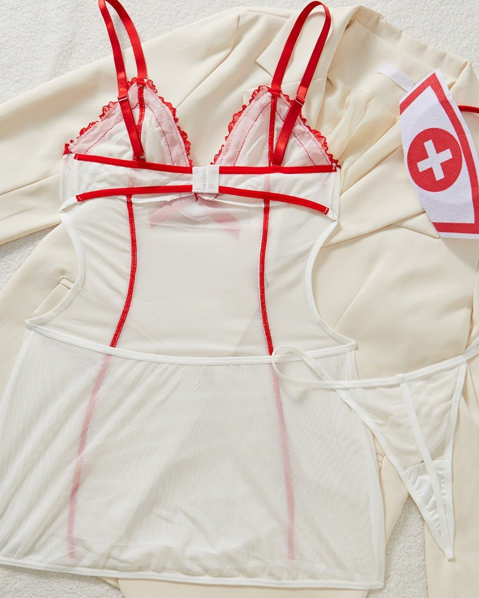 Caregiver Chic Roleplay Ensemble Mesh Lingerie