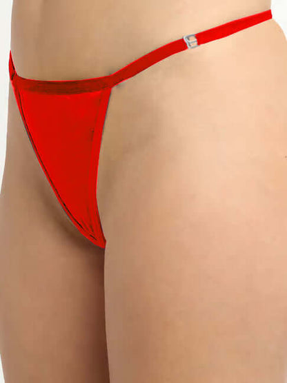 Women’s Metallic Red Micro Thong Panty