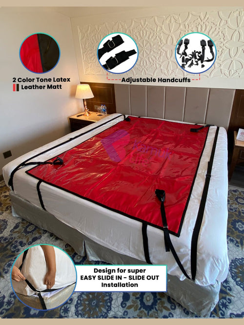 Exotic Red Latex Bed Spread With Restraints