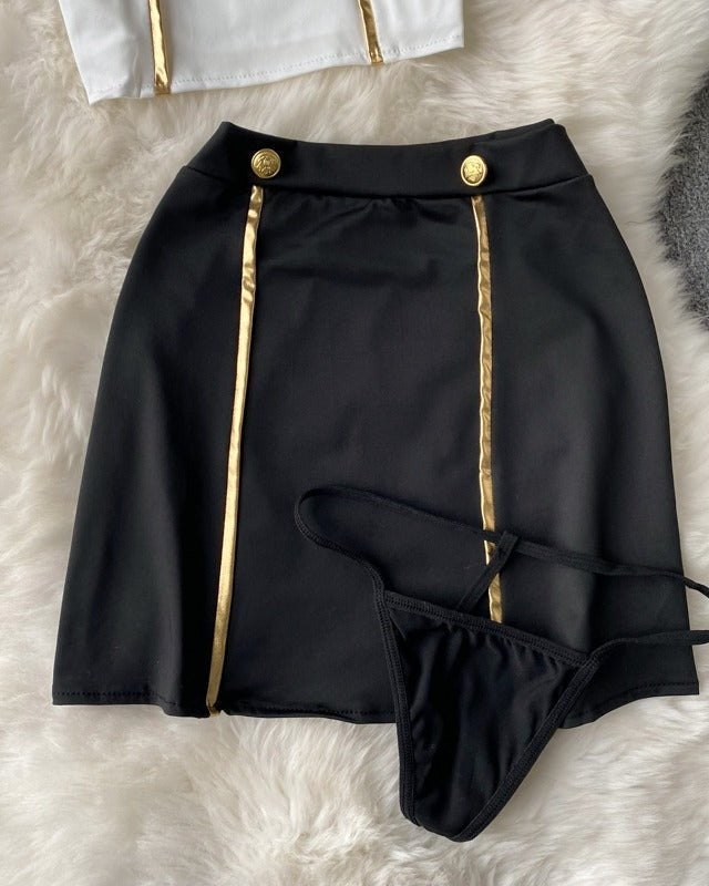 Captain's Charm Aviation-Themed Lace Lingerie Set