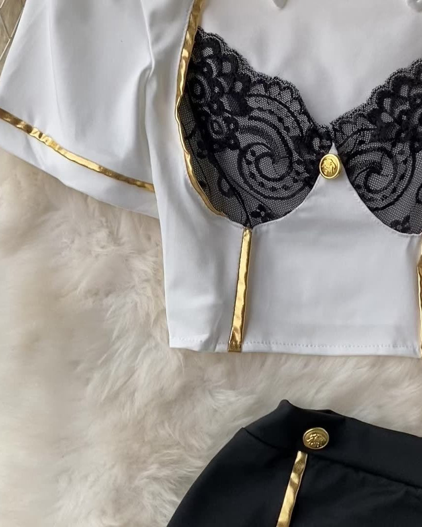 Captain's Charm Aviation-Themed Lace Lingerie Set