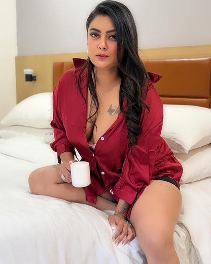 Pillow Talk Shirt Style Satin Lingerie