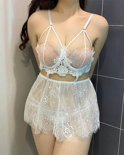 Scarlet Charm Plus-Size Lace Babydoll Lingerie