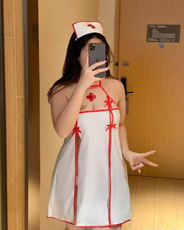 Critical Care Plus Size Nurse Roleplay Mesh Lingerie
