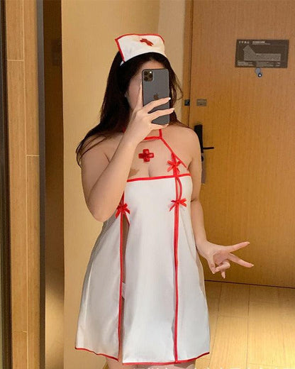 Critical Care Plus Size Nurse Roleplay Mesh Lingerie