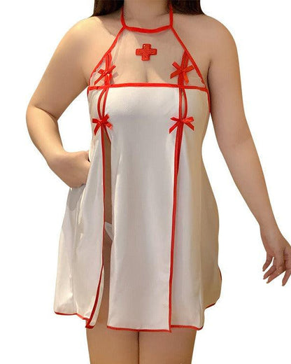 Critical Care Plus Size Nurse Roleplay Mesh Lingerie