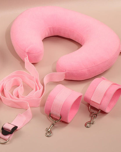Plush Padded Neck and Wrist Restraint Set