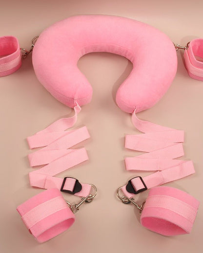 Plush Padded Neck and Wrist Restraint Set