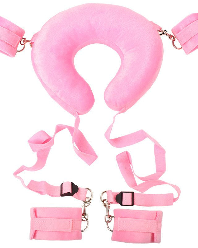 Plush Padded Neck and Wrist Restraint Set