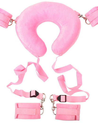 Plush Padded Neck and Wrist Restraint Set