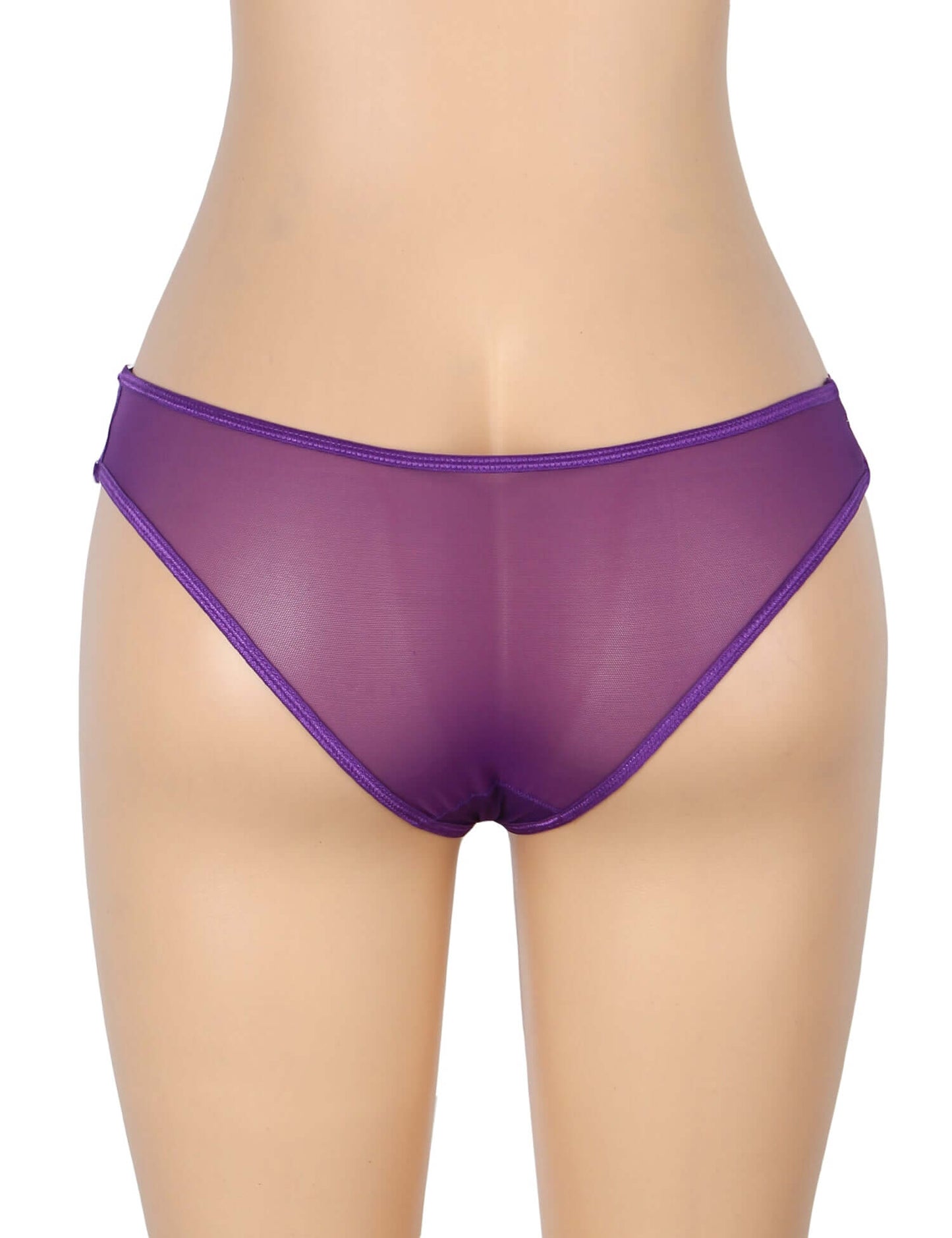Purple Lace Low-Waist Women’s Panty with Thin Straps