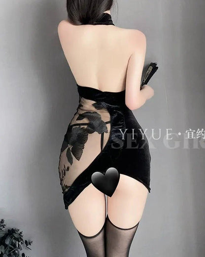 Quiet Dom Energy Halter Mini Lace Lingerie