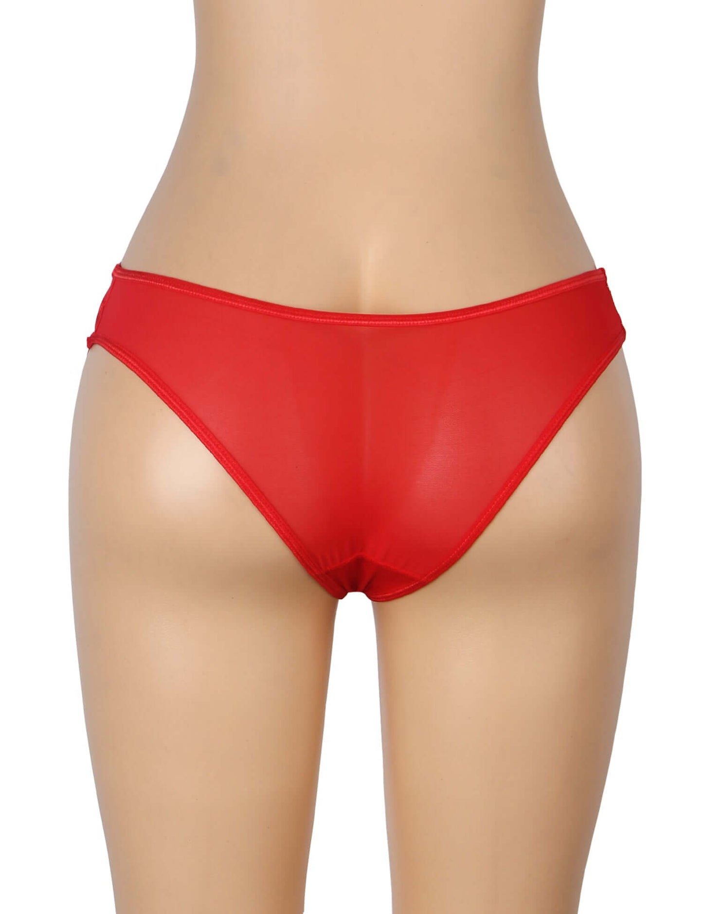 Red Lace Low-Waist Women’s Panty with Thin Straps