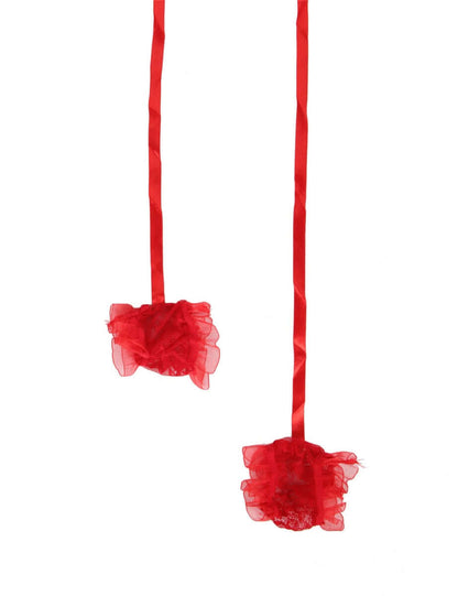 Transparent Lace Ruffle Teddy with Wrist Restraints - Sexy Lingerie for Women
