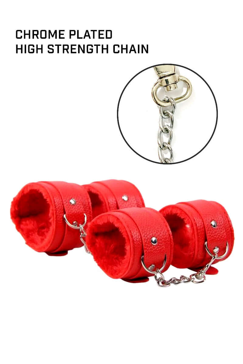 Red leather BDSM Kit for Bondage play in Couples