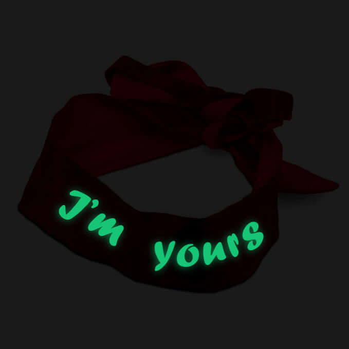 I'm Yours Glow In The Dark Satin Eye Mask & Adjustable Satin Blindfold