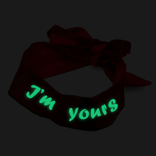 I'm Yours Glow In The Dark Satin Eye Mask & Adjustable Satin Blindfold