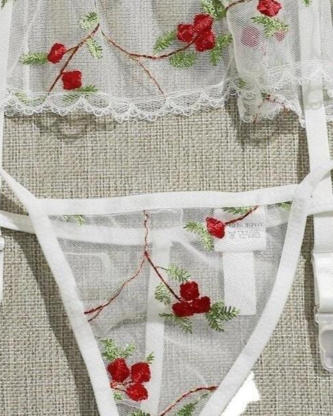 Blooming Enchantress Three Piece Lace Lingerie Set