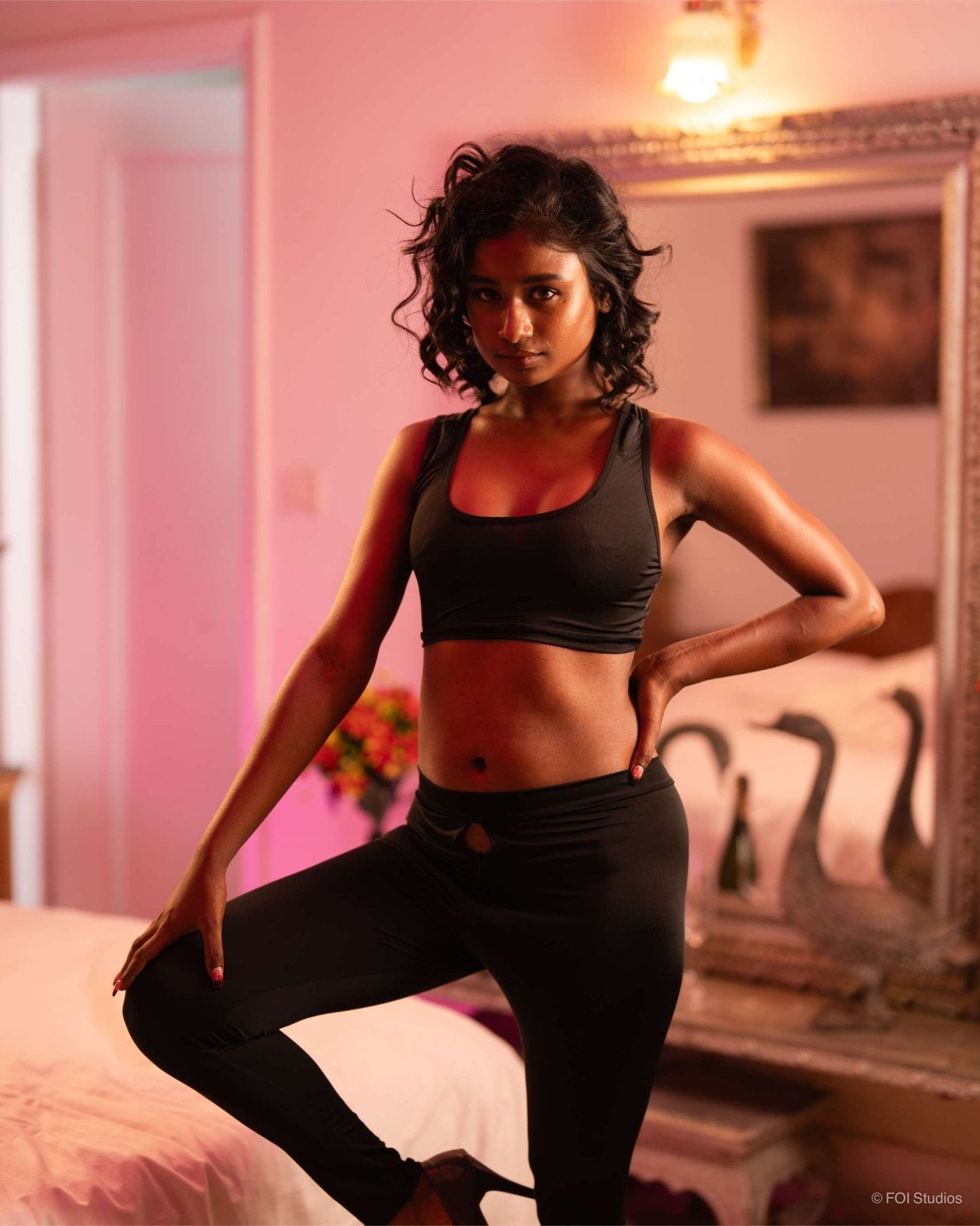 Daring Noir Sporty Intimates Sheer Lingerie
