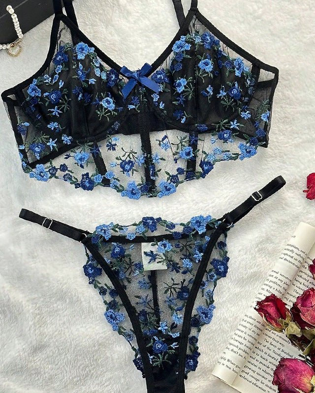 Rosé All Dazed Sheer Embroidered Lingerie