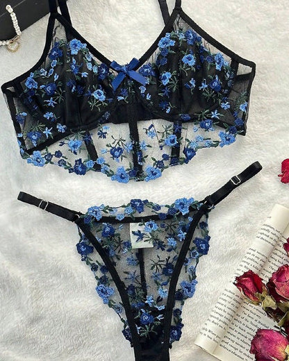 Rosé All Dazed Sheer Embroidered Lingerie