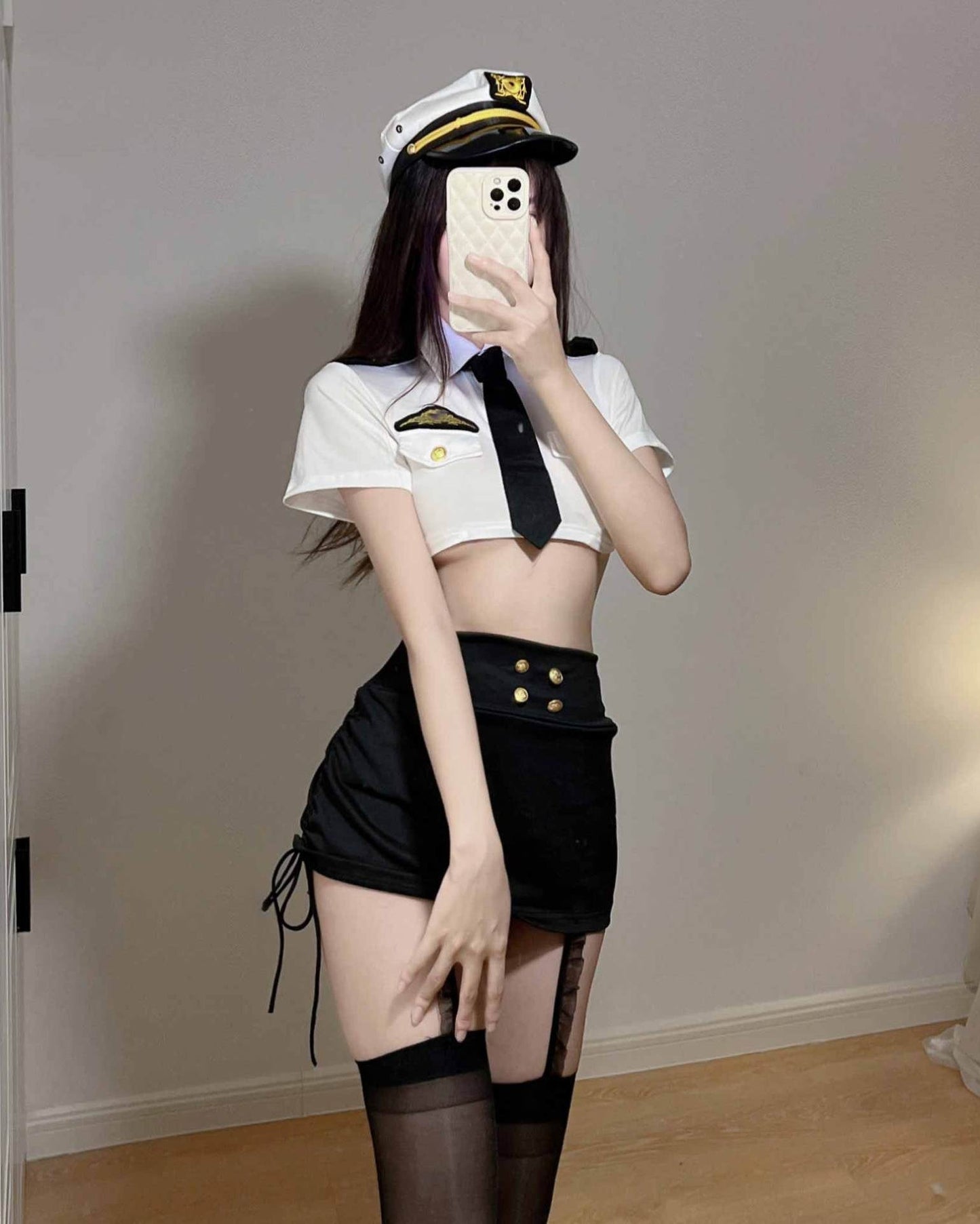 Aviator Dreams Captain's Roleplay Embroidered Lingerie
