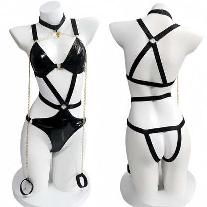 Slaycuffed Latex Harness Leather Lingerie
