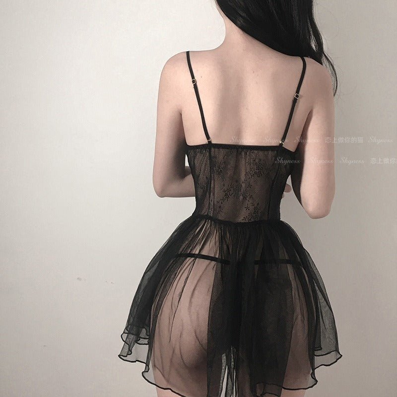 Snowflake Elegance Mesh Lingerie Set