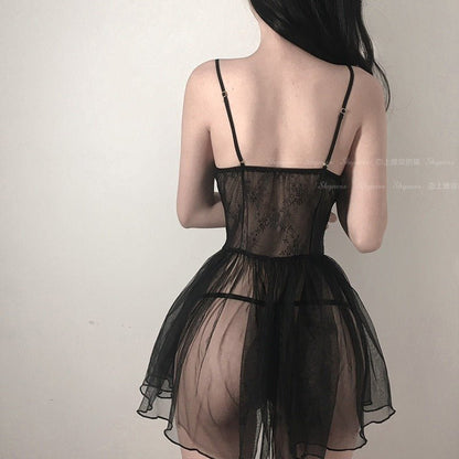 Snowflake Elegance Mesh Lingerie Set