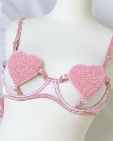 Softcore Fantasy Heart Satin Lingerie Set