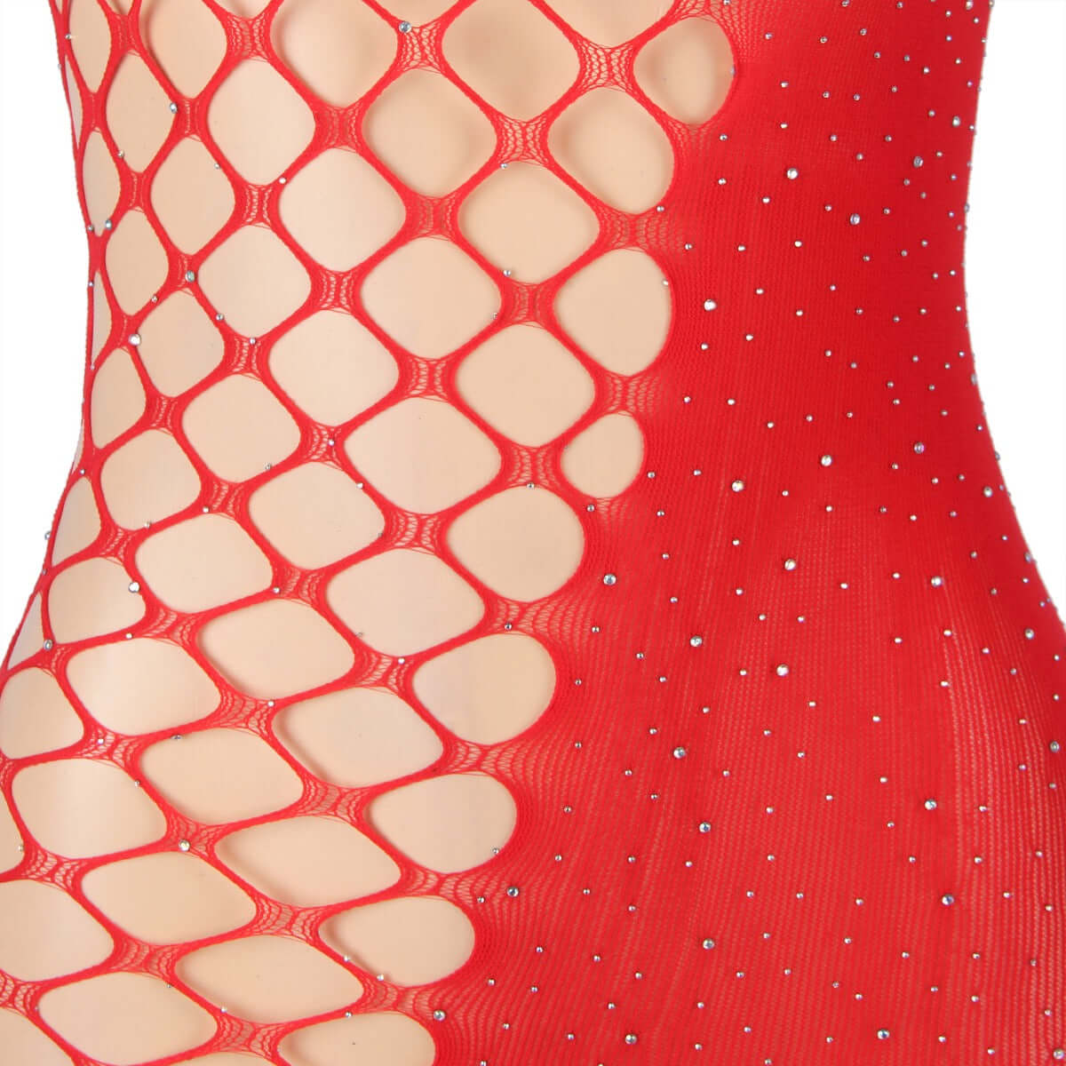 Sparkle Glitter Rhinestone Fishnet Bodystocking