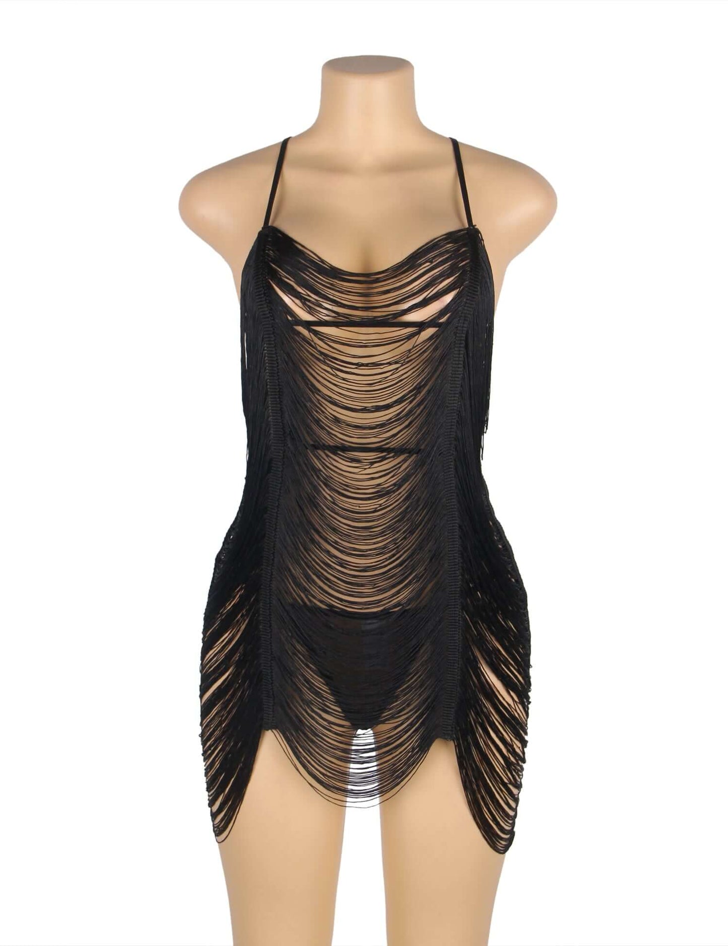 Tassel Waves Transparent Babydoll Dress