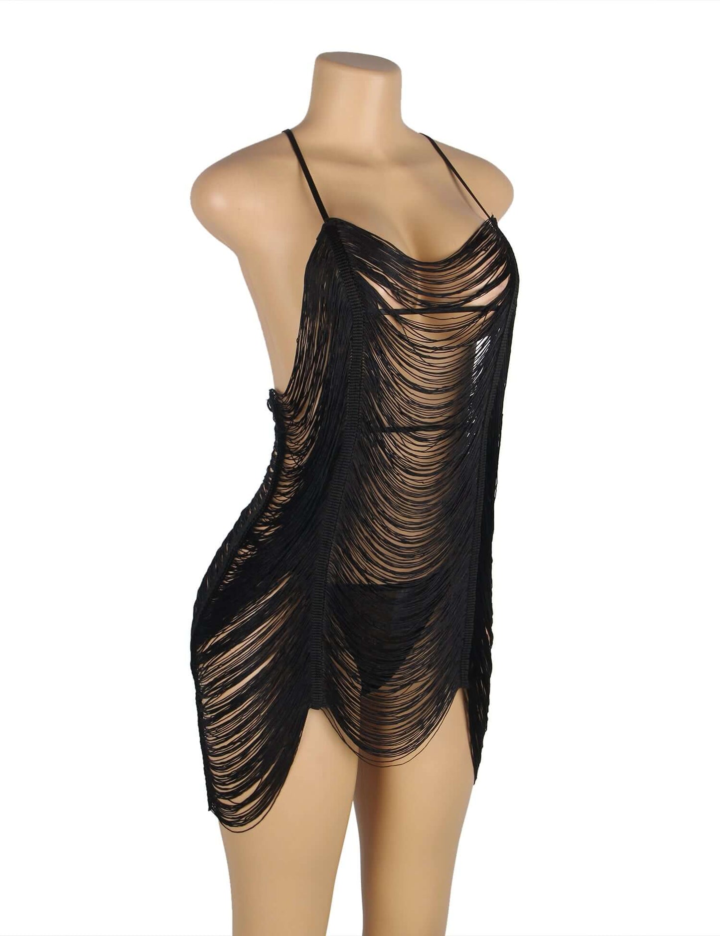 Tassel Waves Transparent Babydoll Dress